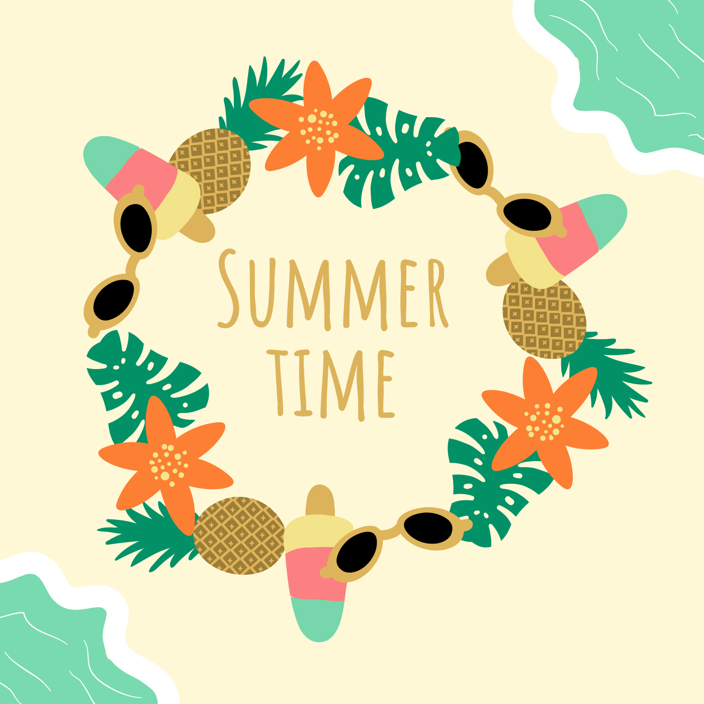 Download Cute Summer Background Vector 542133 - Download Free ...