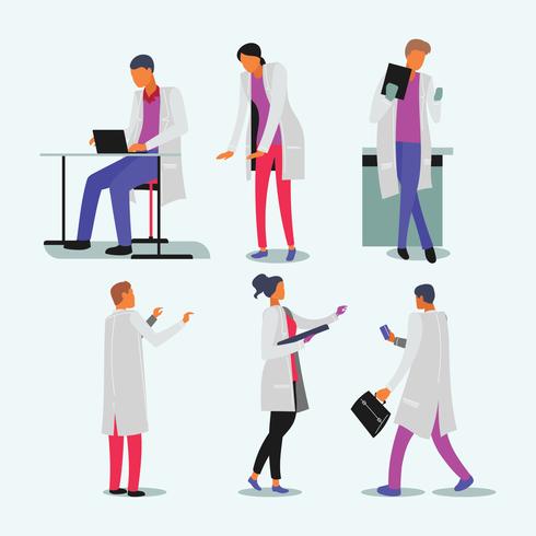 Group of medical people healthcare characters standing together vector