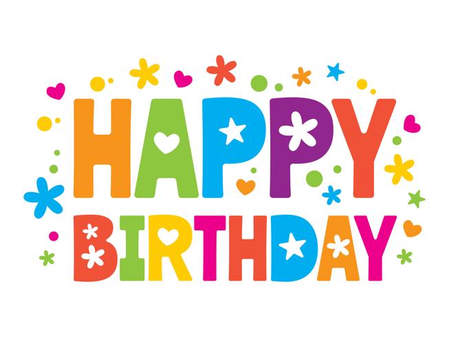 Happy Birthday Colorful Text vector