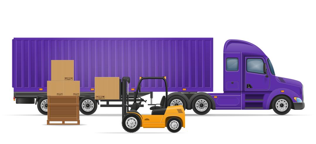 camión semi remolque para transporte de mercancías concepto vector illustration