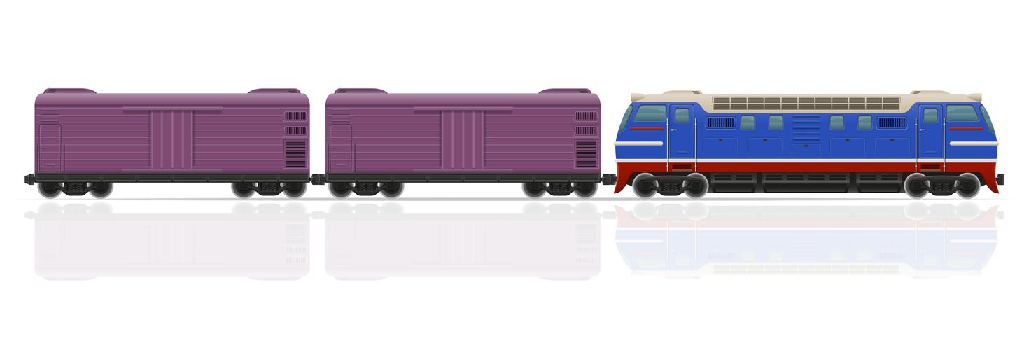 railway train with locomotive and wagons vector illustration