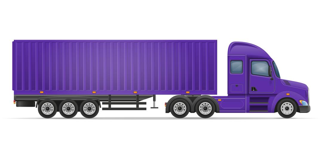 truck semi trailer for transportation of goods vector illustration