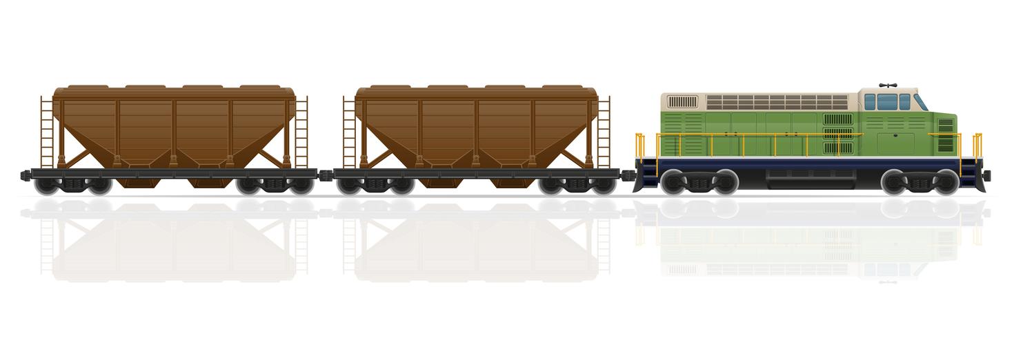 tren ferroviario con locomotora y vagones vector ilustración