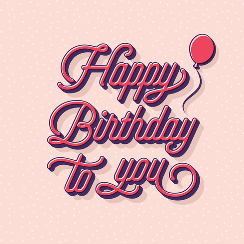 Feliz cumpleaños tipografía tarjeta de felicitación vector