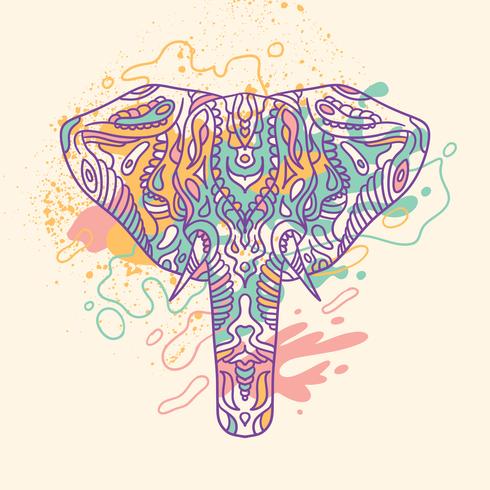 Painted elephant illustration vector