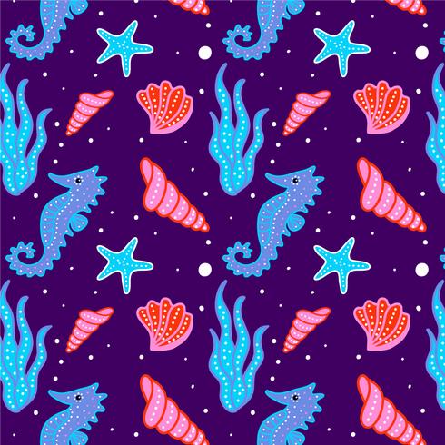 Cute Coral Sea Pattern vector