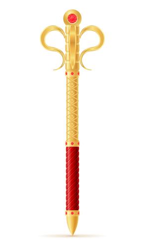 king royal golden scepter symbol of state power vector illustration