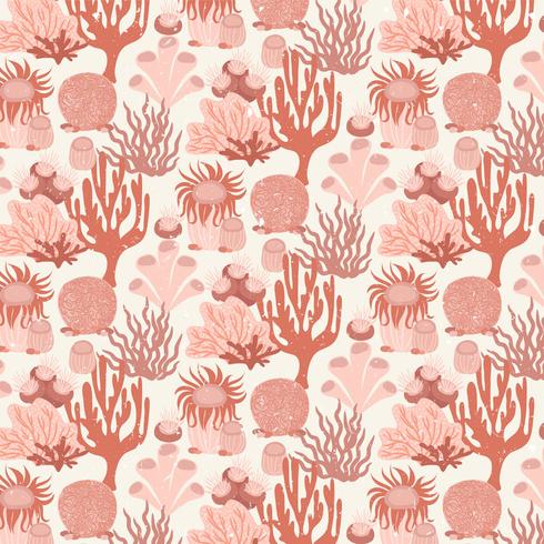 Vector Coral Reef Seamless Pattern