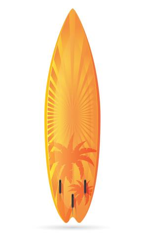 tabla de surf con una ilustración vectorial de paisaje vector