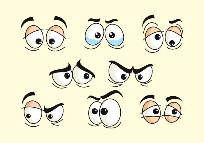Colección de dibujos animados de ojos vector