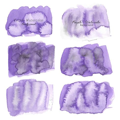 Purple abstract watercolor background. Watercolor element for card. Vector illustration.
