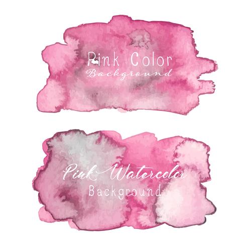 Pink abstract watercolor background. Watercolor element for card. Vector illustration.