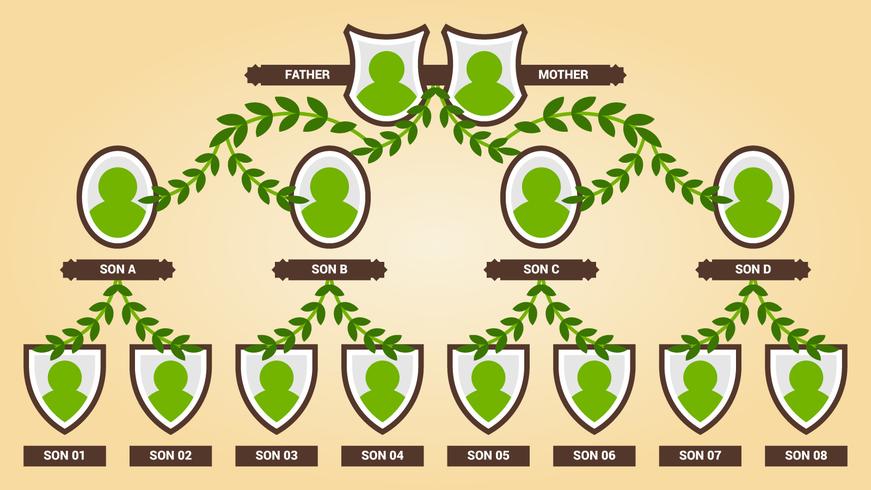 Funky Family Tree Template Vector	