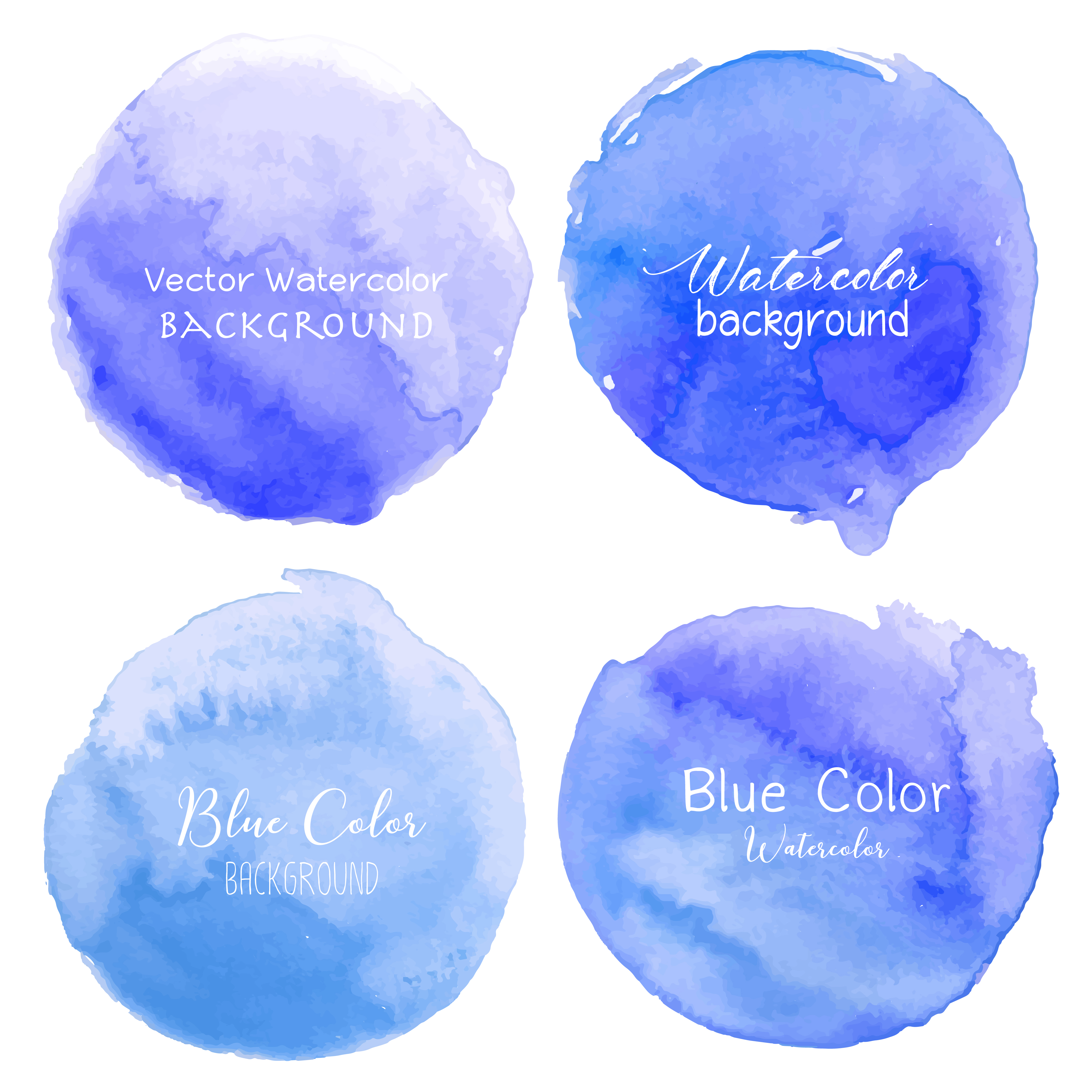 Download Blue watercolor circle set on white background. Vector illustration. 542400 Vector Art at Vecteezy