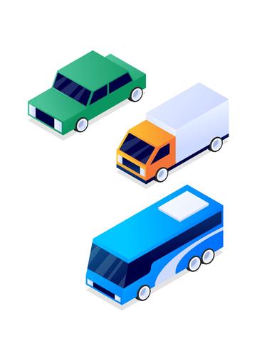 Amazing Isometric Transportation Clip Art Set	 vector