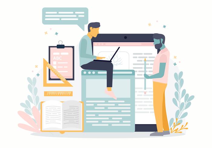 Vector Online Learning Concept Illustration