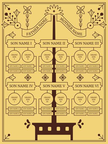 Funky Family Tree Template Vector - Download Free Vectors ...