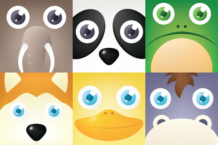 Cara animal vector pack