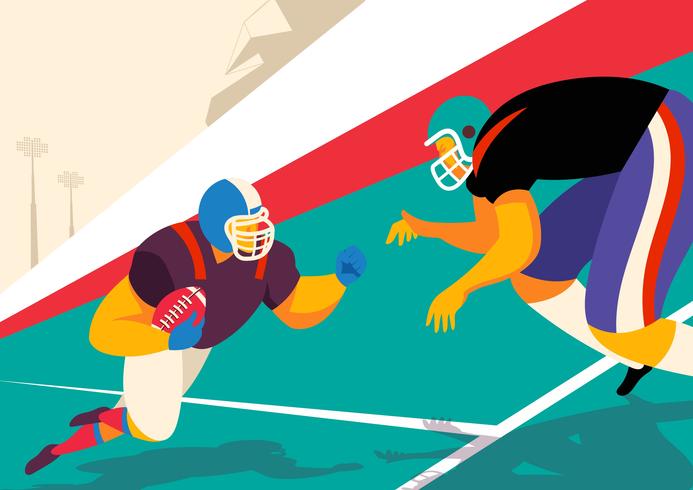 American Football Player In The Action vector