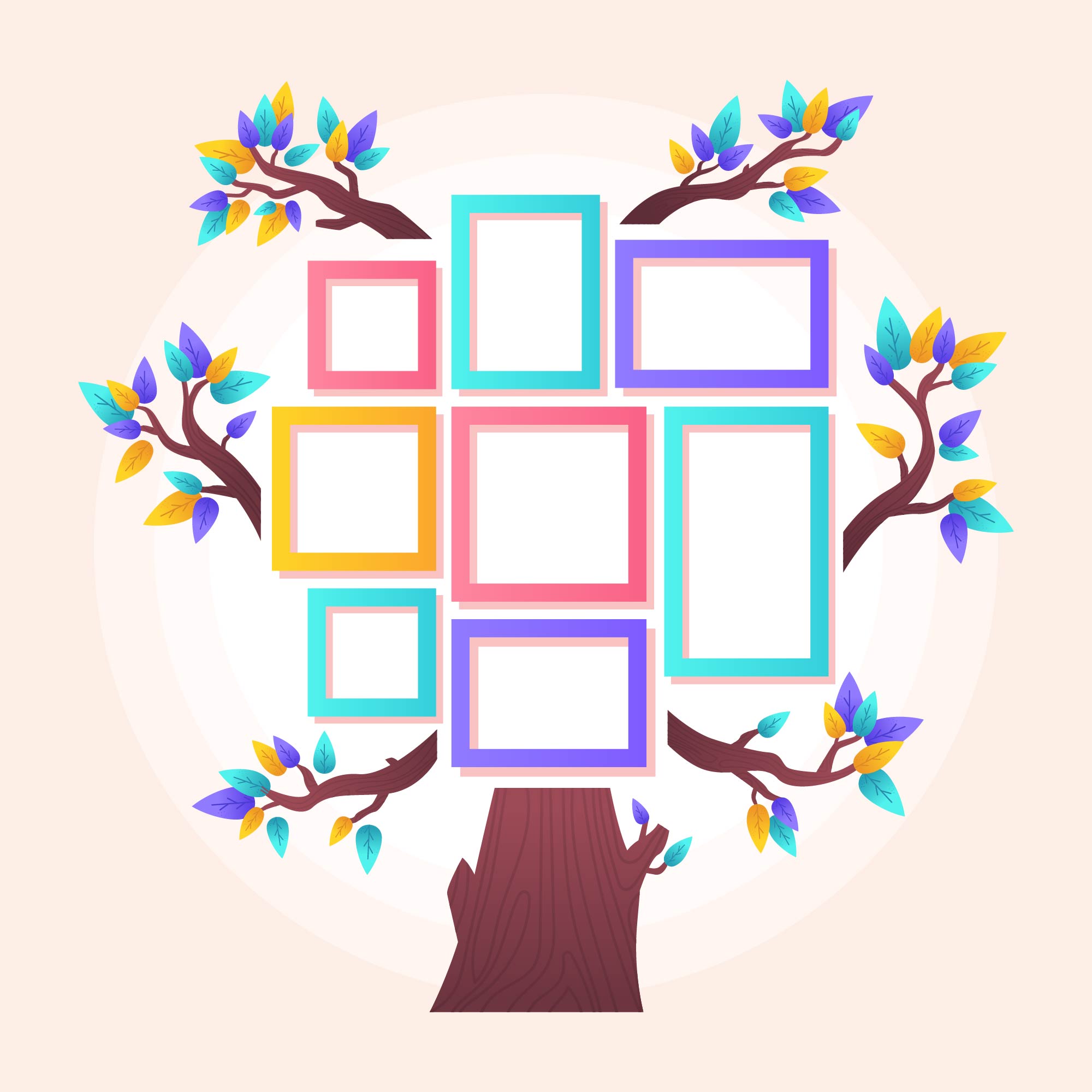 Family Tree Template Vector 542468 - Download Free Vectors ...