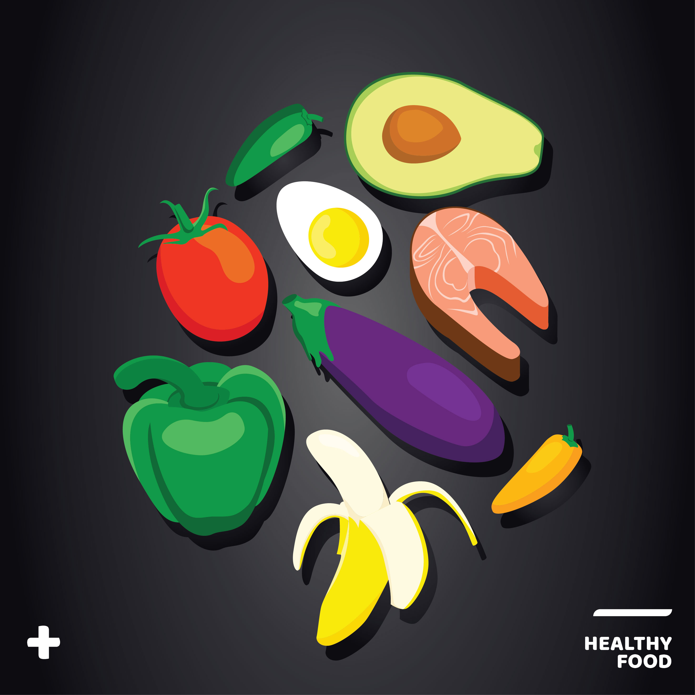 Healthy Food Vector Design 542479 Vector Art at Vecteezy