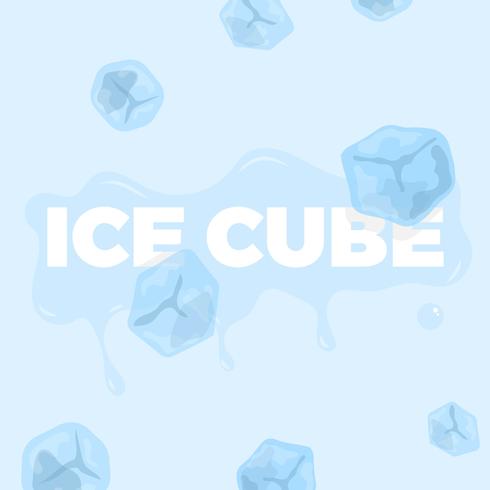 Cubo de hielo Vector Clipart con colección de texto