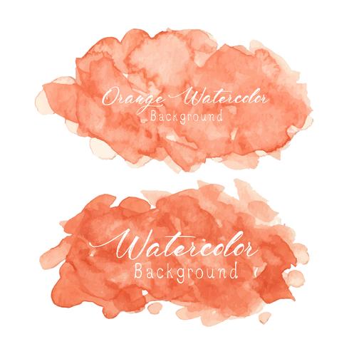 Orange abstract watercolor background. Vector illustration.