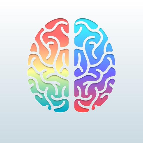 Concepto creativo de la ilustración del cerebro humano vector