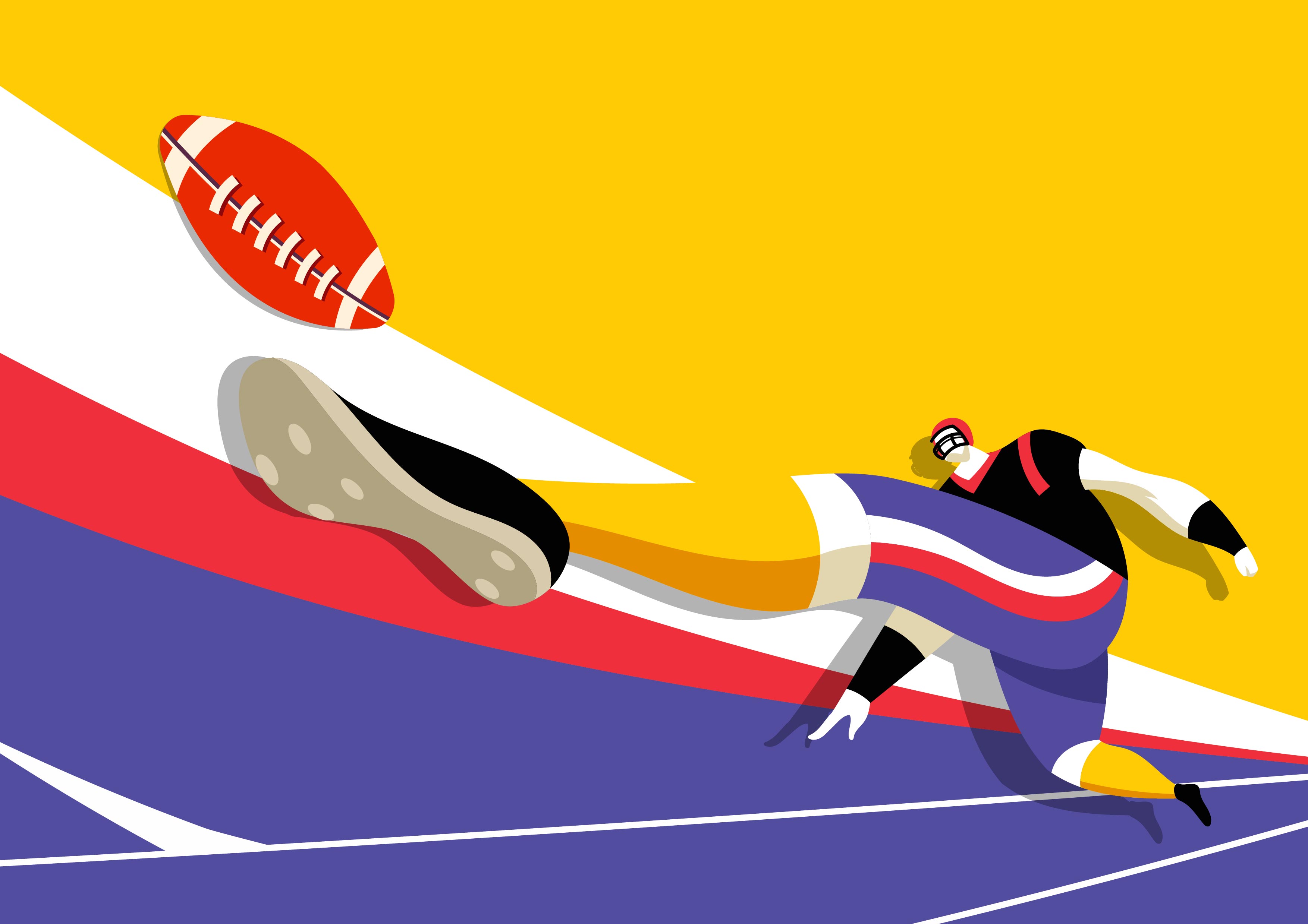 American Football Player Kick Ball 542516 Vector Art at Vecteezy