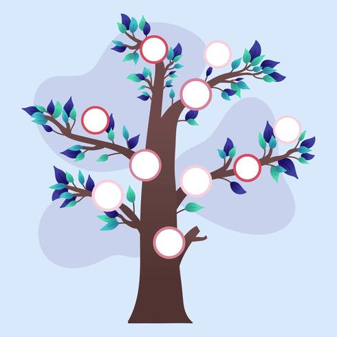 Árbol genealógico plantilla vector