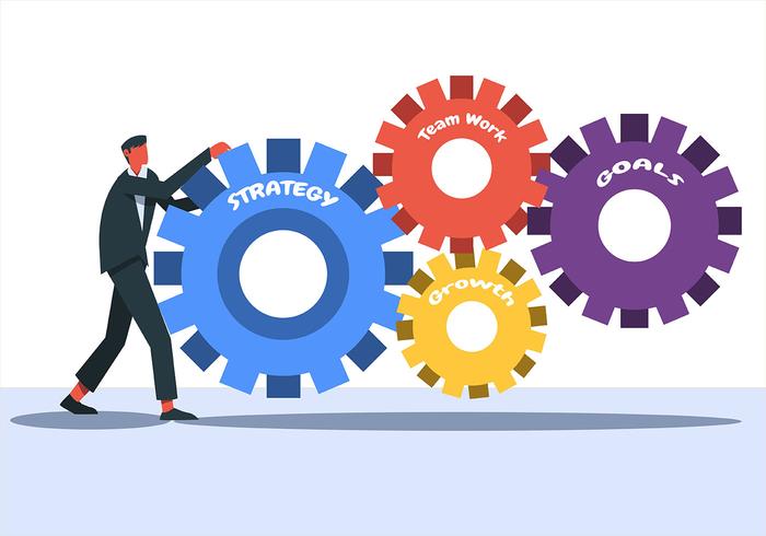 Corporate Goals with Gears vector