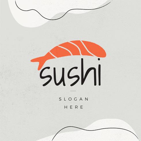 vector de logo de comida sushi