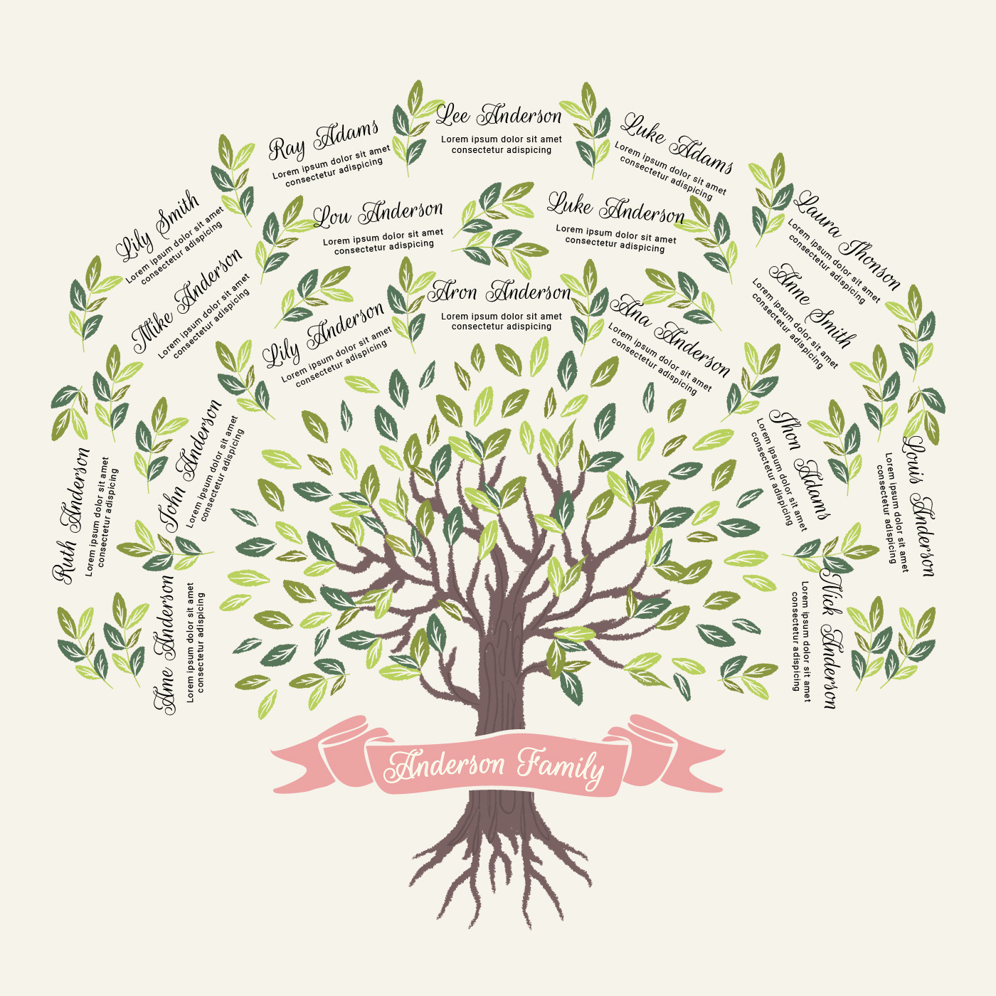 Download Vector Family Tree Template 542544 - Download Free Vectors ...