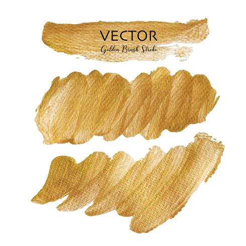 Golden vector brush stroke, Gold texture paint stain, Vector illustration.