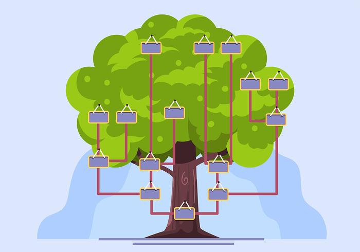 Family Tree Template on Blue Bakcground vector