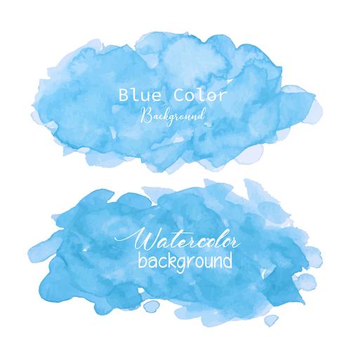 Blue abstract watercolor background. Watercolor element for card. Vector illustration.