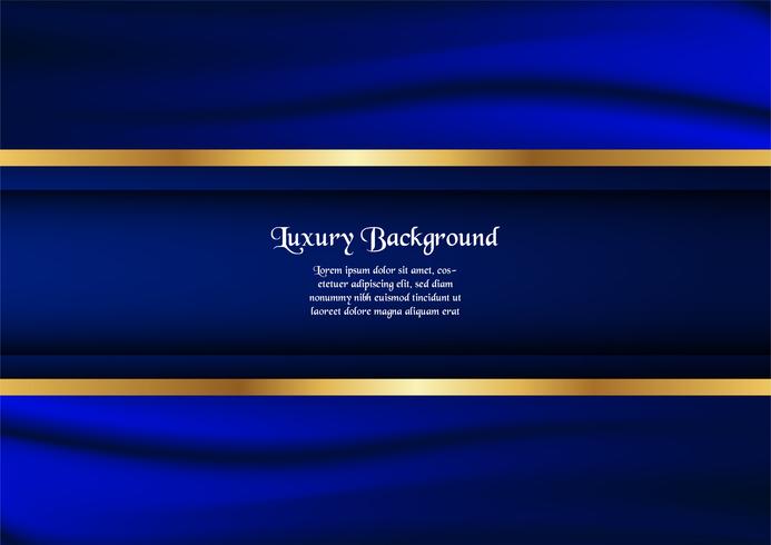 Abstract blue background in premium concept with golden border. Template design for cover, business presentation, web banner, wedding invitation and luxury packaging. vector