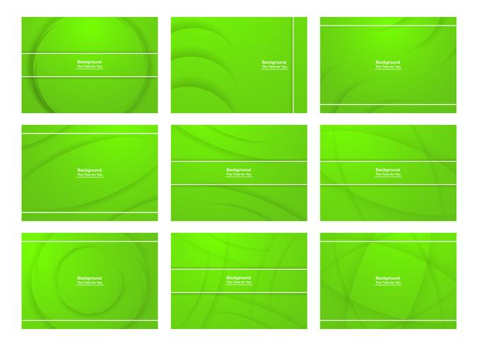 Set of green abstract background with copy space for text. Modern template design for cover, web banner, screen and magazine. Vector illustration.