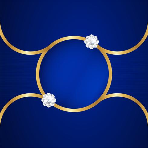 Abstract blue background in premium indian style. Template design for cover, business presentation, web banner, wedding invitation and luxury packaging. Vector illustration with golden border.