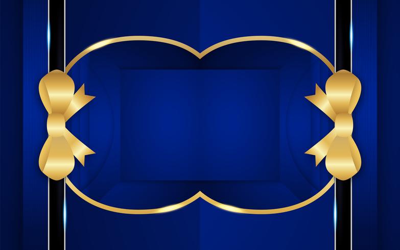 Abstract blue background in premium indian style. Template design for cover, business presentation, web banner, wedding invitation and luxury packaging. Vector illustration with golden border.