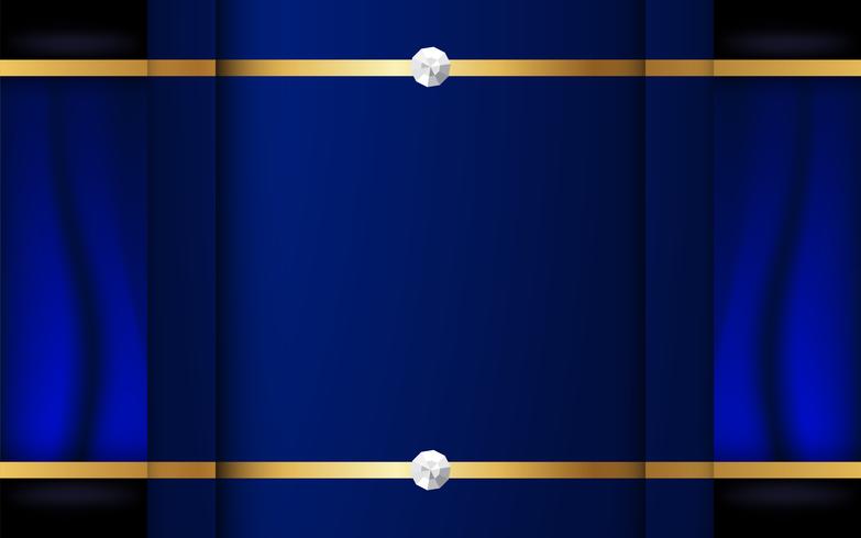 Abstract blue background in premium indian style. Template design for cover, business presentation, web banner, wedding invitation and luxury packaging. Vector illustration with golden border.