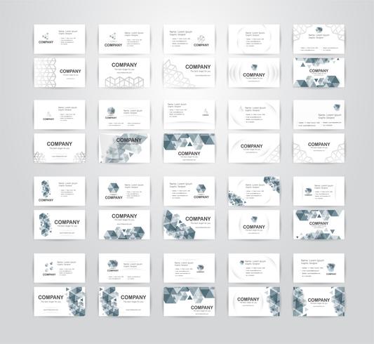 Set of business card on white background with copy space. Vector illustration.
