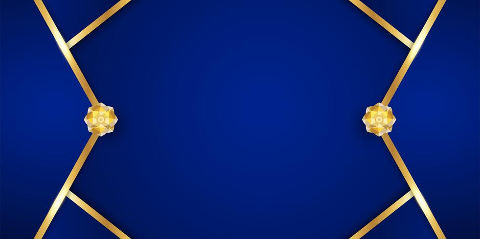 Abstract blue background in premium indian style. Template design for cover, business presentation, web banner, wedding invitation and luxury packaging. Vector illustration with golden border.
