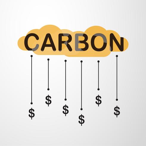 Vector design in concept of Carbon Pricing on grey gradient background.