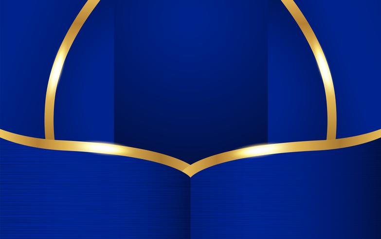 Abstract blue background in premium indian style. Template design for cover, business presentation, web banner, wedding invitation and luxury packaging. Vector illustration with golden border.