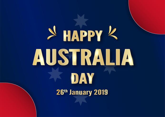 Happy Australia Day on 26 January. Template design for poster, invitation card, banner, advertising, flyer. Vector illustration in paper cut and craft style. 