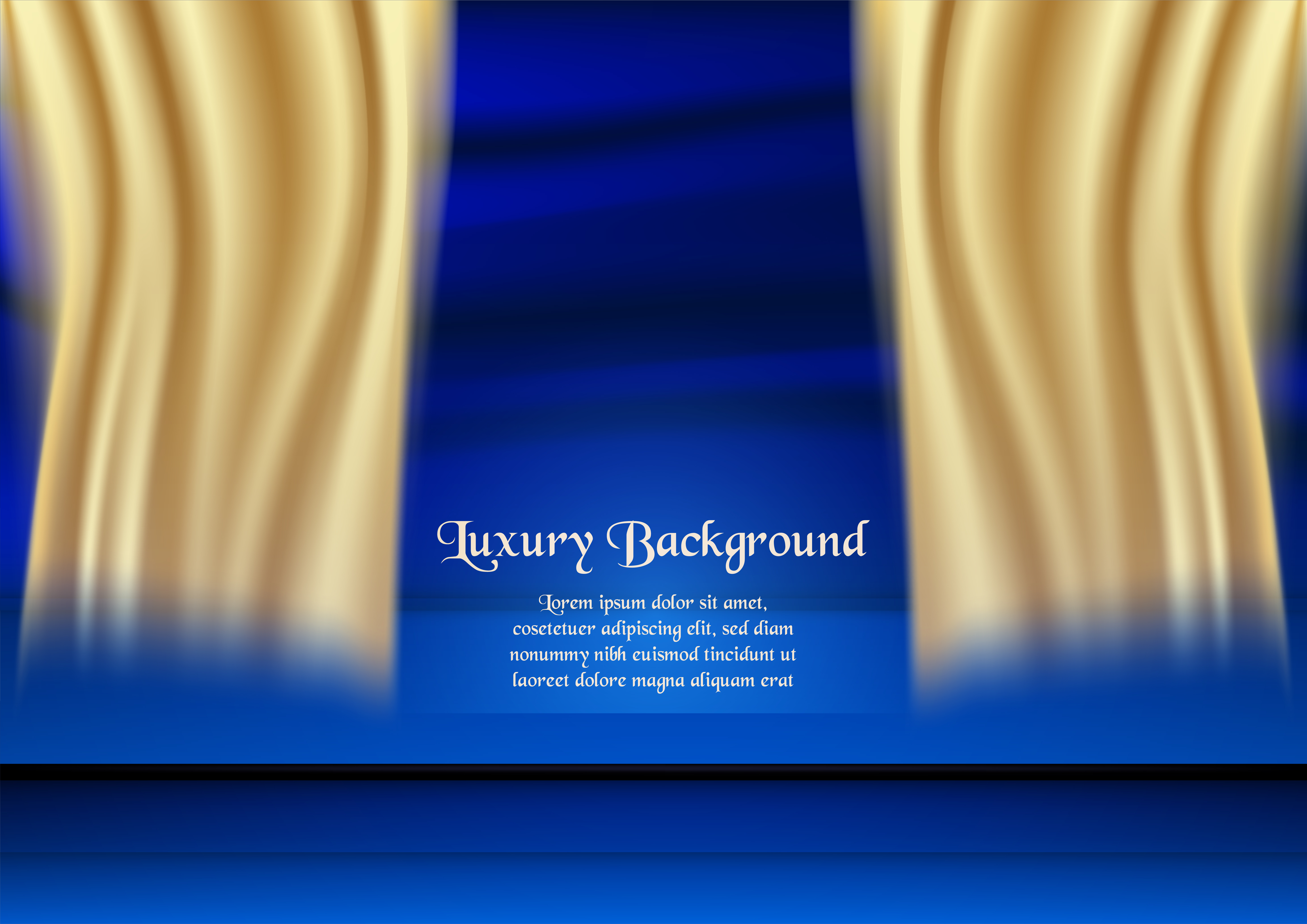 Abstract blue background in premium concept with gold color Template