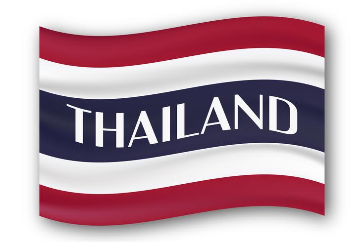 Nueva bandera tipo de país de Tailandia con color rojo, azul y blanco. vector
