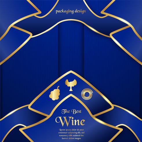 Luxury packaging template in modern style for wine cover, beer box. Vector illustration in premium concept. EPS 10.