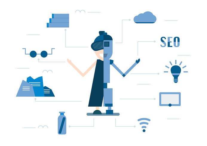 Vector design in concept of Happy Guru Purnima isolated on white background. Character creation in flat style with blue tone.